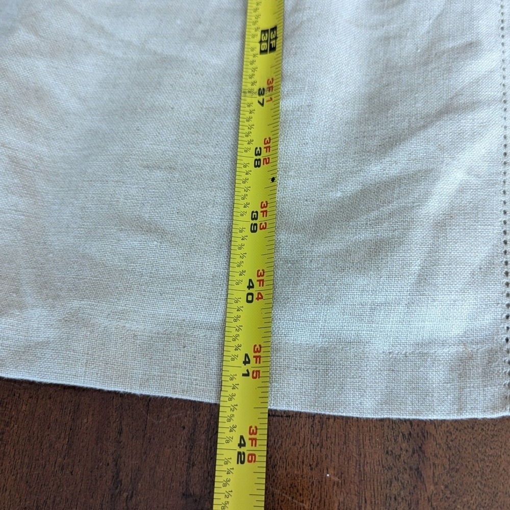 LL Bean Shift Dress Beige Pintuck Button Front Linen Sz 12 Lagenlook Minimalist - Picture 7 of 7